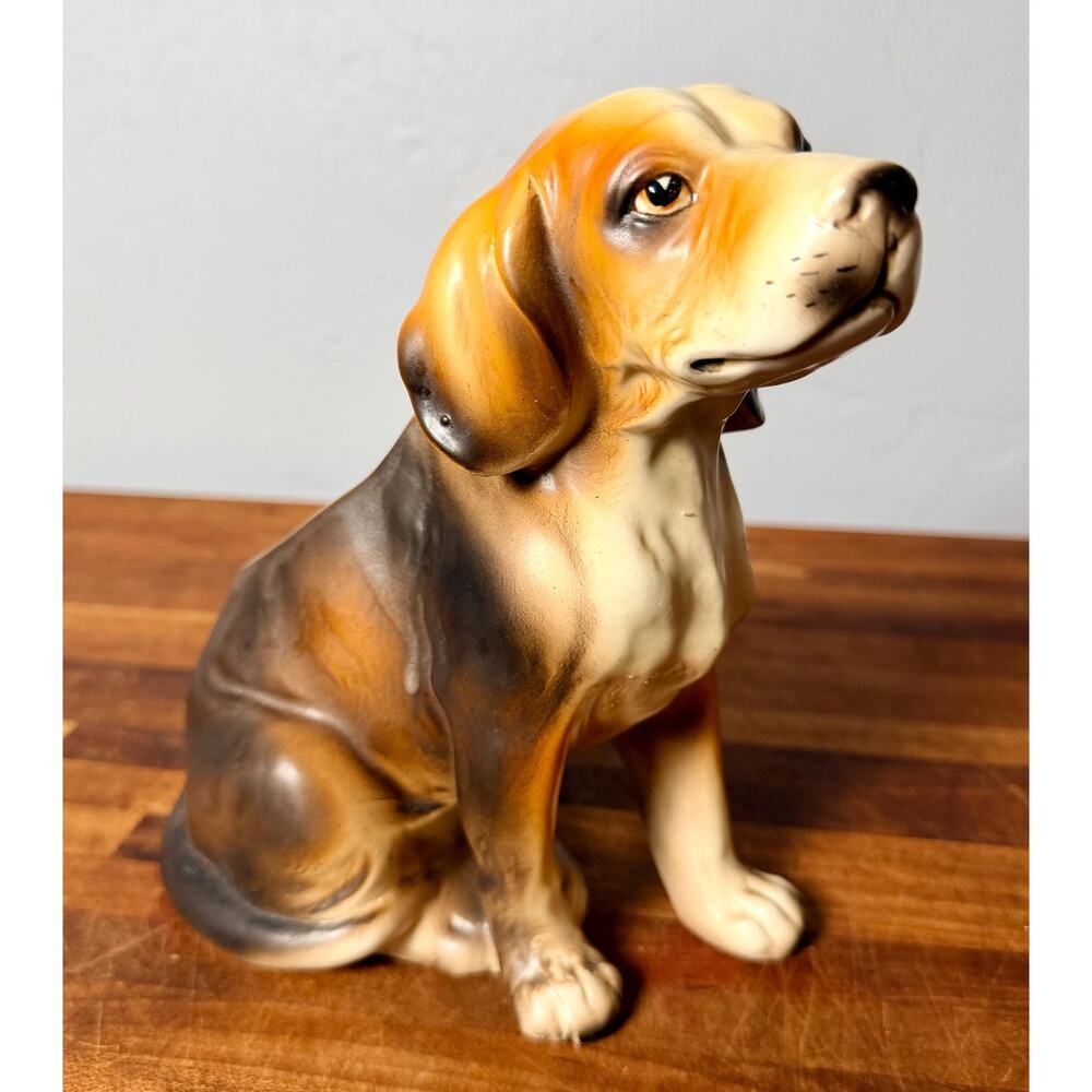 Vintage Ceramic Beagle Planter | Hand-Painted Hound Figurine (8" Tall) - Picture 8 of 14